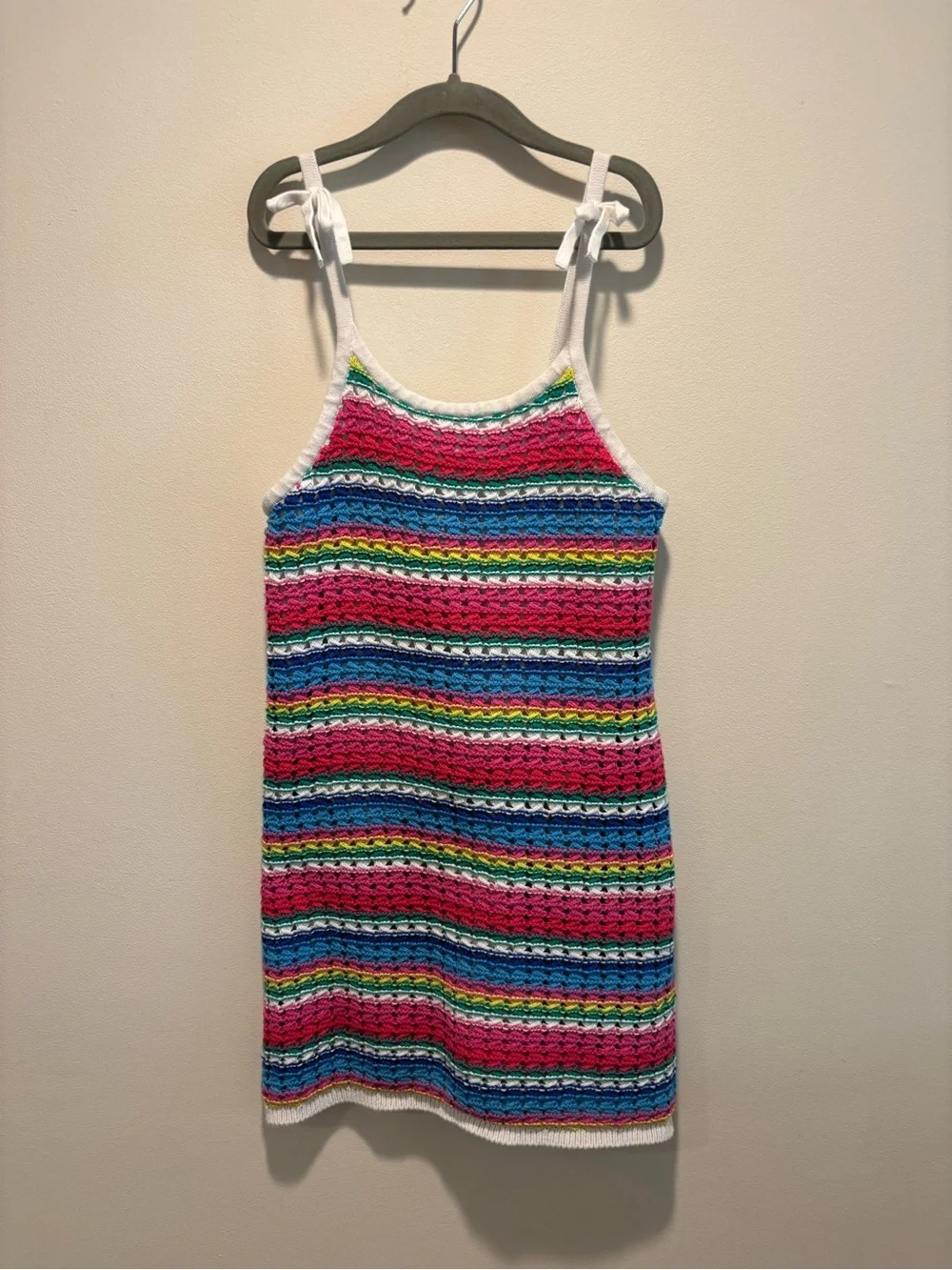 GAP Multicolor Striped Crochet Tank Dress